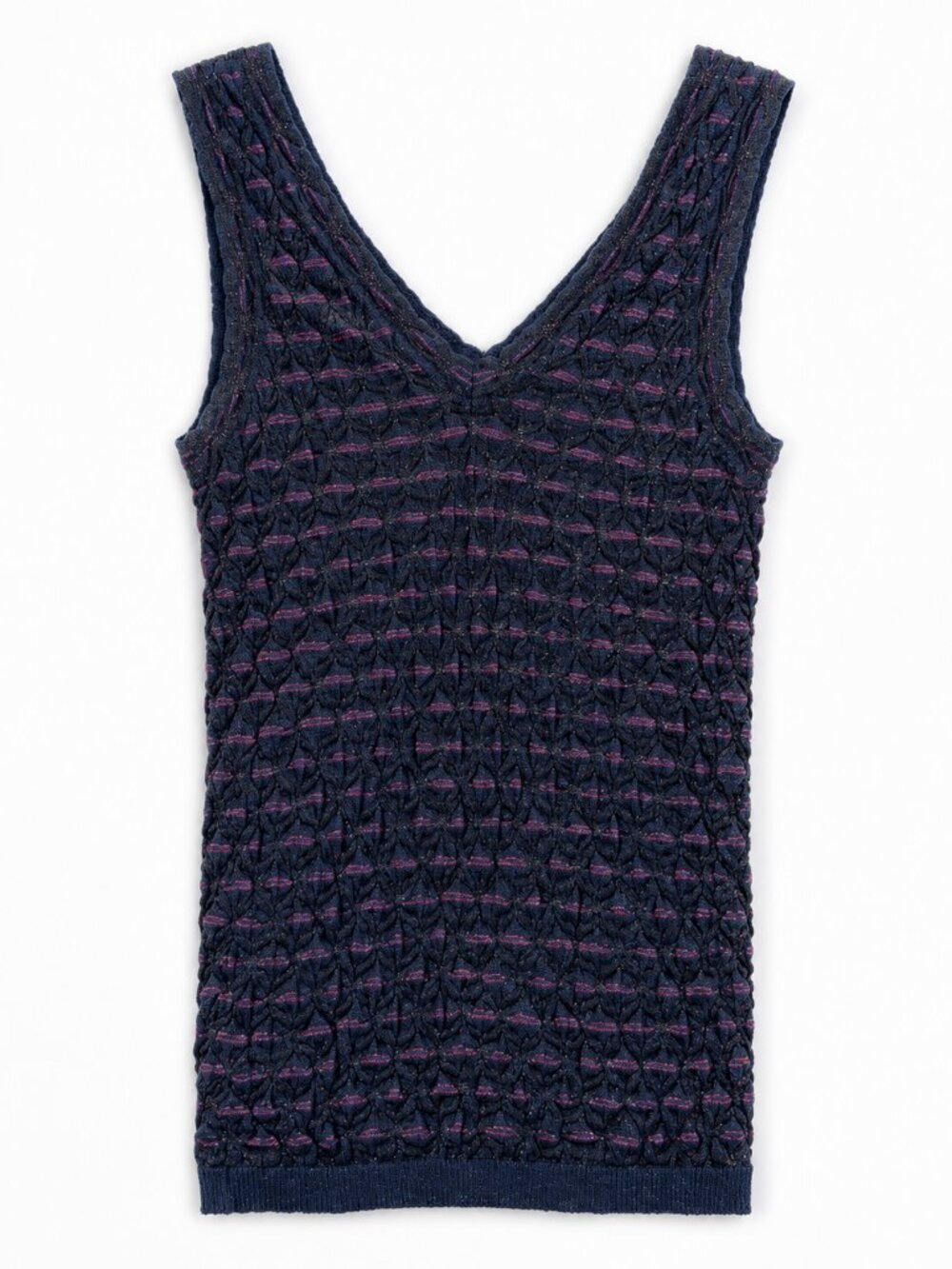 Vintage M Missoni Metallic Knit Tank Top Purple Blue Size XS Italy